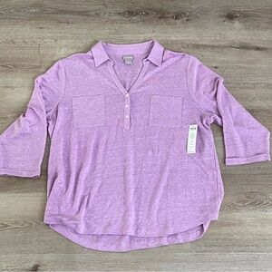 Chico’s NWT Knit Top in Sweet Iris Women’s size 3 (U.S XL) 3/4 Sleeve